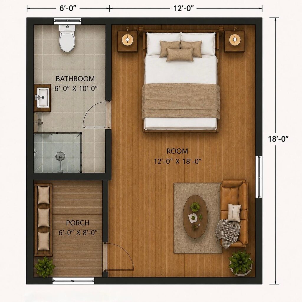 Floor plan – Courtyard-Style Rooms in the Heart of the Property