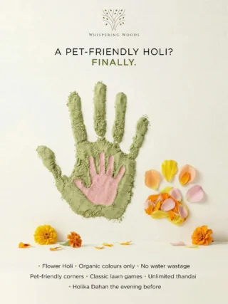 This Holi, we’re trading the chaos for a celebration that includes everyone—even the four-legged members of your family. Welcome to Whispering Woods, where we believe the festival of colors shouldn’t be a day of hiding for your pets.

We’ve curated a mindful, eco-conscious experience designed to keep the vibes high and the stress low:

Pet-Friendly Celebrations: Dedicated safe corners for your fur-babies to lounge while you play.

Eco-Conscious Play: A beautiful “Flower Holi” featuring organic colors only, ensuring a safe environment for everyone.

Sustainable Fun: A commitment to no water wastage, so you can celebrate guilt-free.

Classic Festivities: From unlimited Thandai to classic lawn games, we’re keeping the tradition alive in the best way.

Tradition Matters: Join us for a soulful Holika Dahan the evening before to kick off the festivities.

Finally, a Holi where no one gets left behind. 🐾🌸

Location: The Whispering Woods
Experience: Organic, Pet-Friendly, and Sustainable.
.
.
.
.
.
.
.
.
#holi #flowerholi #holiplans #holiinmumbai #thingstodoinmumbai 

[Holi • Flower Holi • Holi plans • Villas near Mumbai with private pool • Luxury staycation near Mumbai • Romantic getaway near Mumbai • Wellness retreats in Maharashtra • Best resorts near Mumbai for couples • Nature resorts near Mumbai • Weekend getaways from Mumbai • Pet-friendly resorts near Mumbai • Quiet escapes near Mumbai • Premium villas in Maharashtra • Eco-friendly resorts near Mumbai]