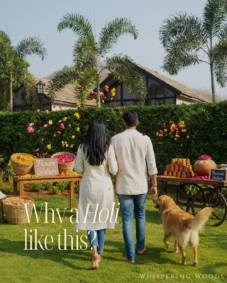 A Holi that chooses comfort, care and conscious celebration over chaos, that’s the idea.
Flower corners instead of messy splashes, organic colours that feel good on the skin, a Tipsy Gola bar, lawn games that actually let you slow down, pet-friendly spaces, and a quiet Holika Dahan the evening before to set the tone.

If your version of festive looks a little softer this year, Holi at Whispering Woods is the place to be.

Book your stay now✨
.
.
.
.
.
.
.
.
#holi #flowerholi #holiplans #holiinmumbai #thingstodoinmumbai

[Holi • Flower Holi • Holi plans • Villas near Mumbai with private pool • Luxury staycation near Mumbai • Romantic getaway near Mumbai • Wellness retreats in Maharashtra
• Best resorts near Mumbai for couples • Nature resorts near Mumbai • Weekend getaways from Mumbai • Pet-friendly resorts near Mumbai • Quiet escapes near Mumbai • Premium villas in Maharashtra • Eco-friendly resorts near Mumbai]