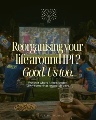 We take IPL very seriously.
The kind of serious where “just one over” turns into the entire match, run rates are casually calculated, and every decision suddenly feels personal.

Screenings, every evening.
Open air. Fresh air. Questionable emotional control.
.
.
.
.
.
.
#iplscreening #luxurystay #villanearmumbai #resortnearmumbai #thingstodoinmumbai

[Villas near Mumbai with private pool • Open air screening • Open air IPL screening • Luxury staycation near Mumbai • Romantic getaway near Mumbai • Wellness retreats in Maharashtra • IPL screening • Nature resorts near Mumbai • Weekend getaways from Mumbai • Pet-friendly resorts near Mumbai • Quiet escapes near Mumbai • Premium villas in Maharashtra • Eco-friendly resorts near Mumbai]